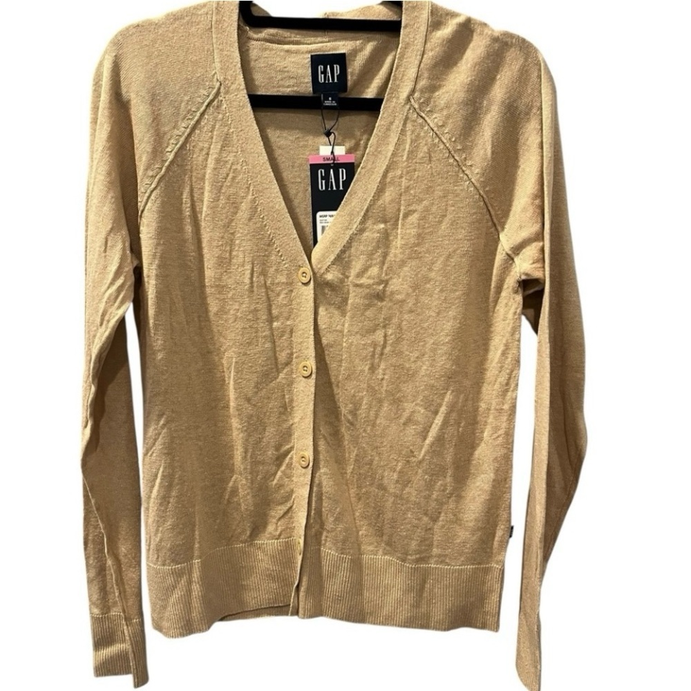 GAP NWT Tan Knit Women's Beige Cardigan Sweater Size Small